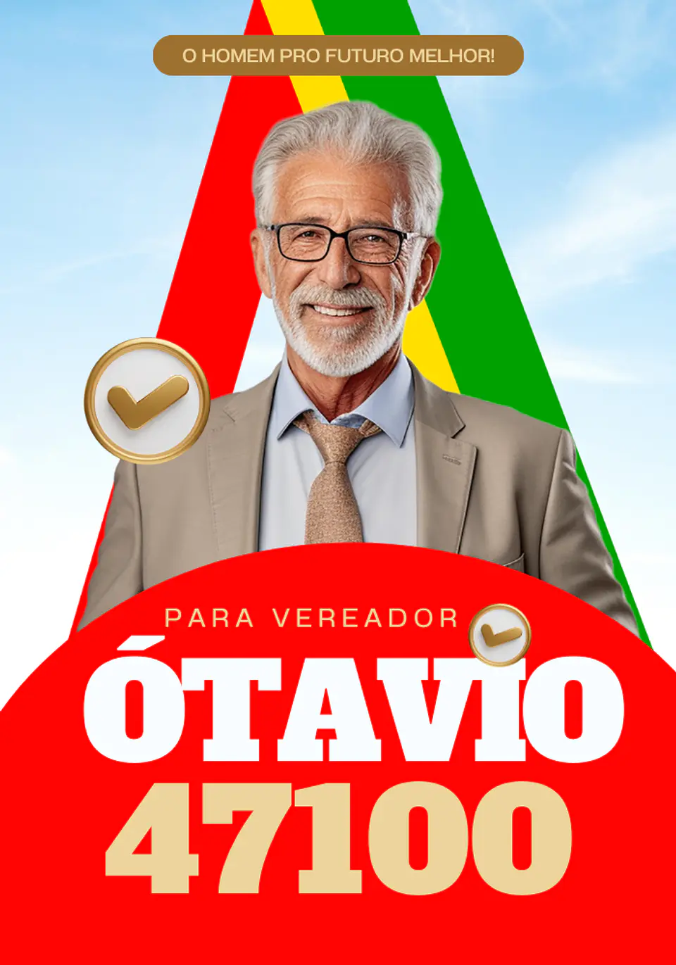 Santinho Político Minimalista Editável no Canva 2