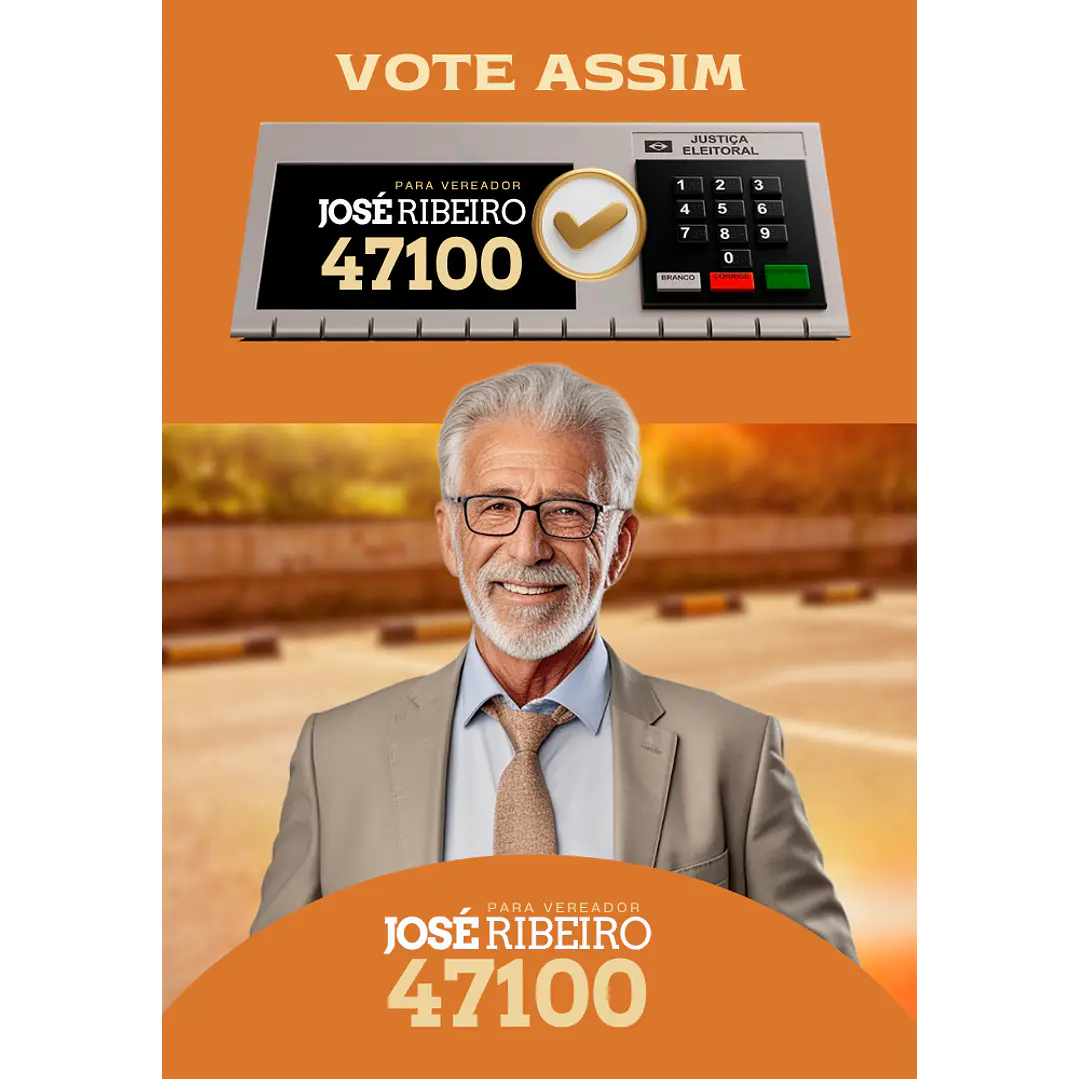 Santinho Político Impacto Editável no Canva 2