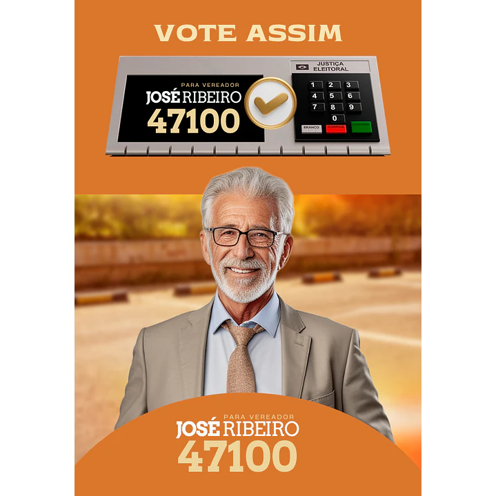 Santinho Político Impacto Editável no Canva 2