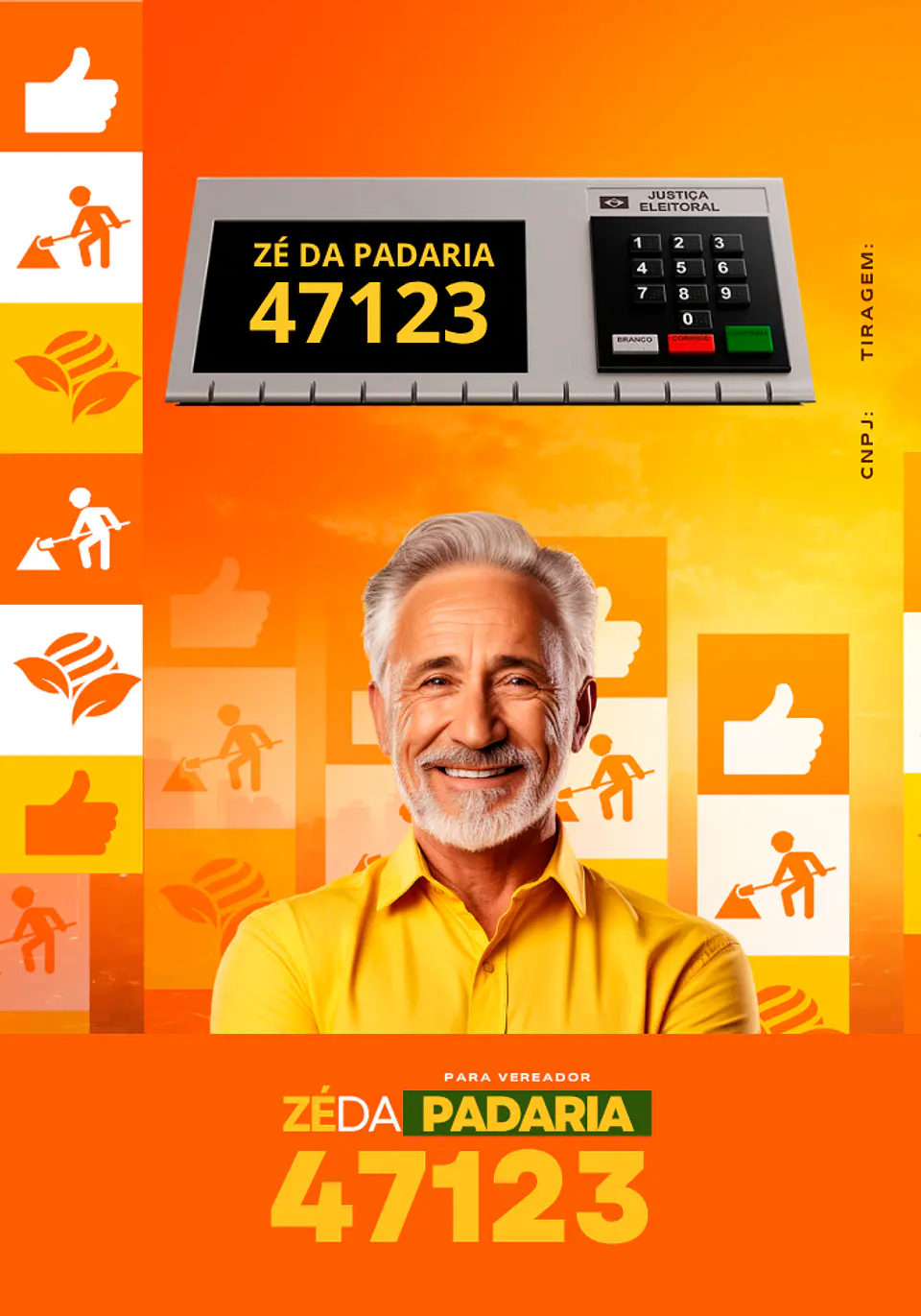 Santinho Político Moderno Editável Canva 1
