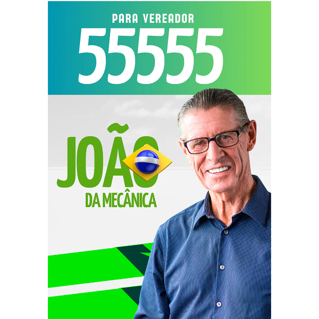 Santinho Político Popular Editável no Canva 1