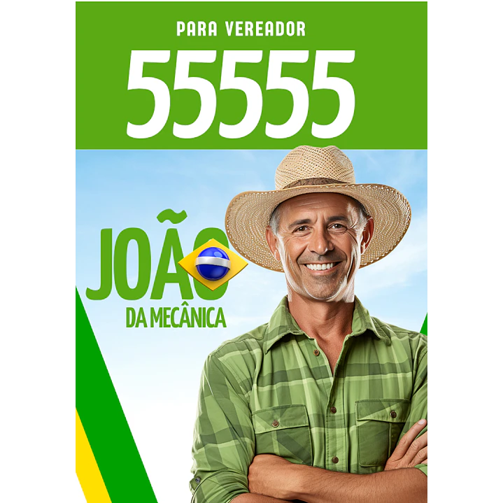 Santinho Político Popular Editável no Canva 3