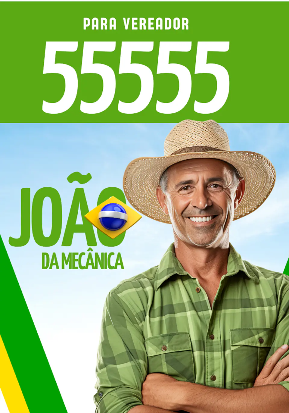 Santinho Político Popular Editável no Canva 3