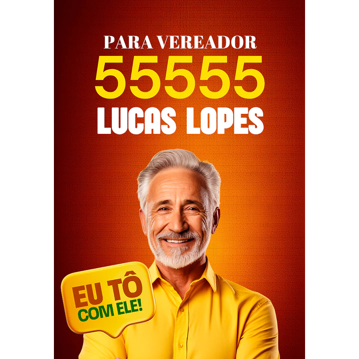 Santinho Político Popular Editável no Canva 2