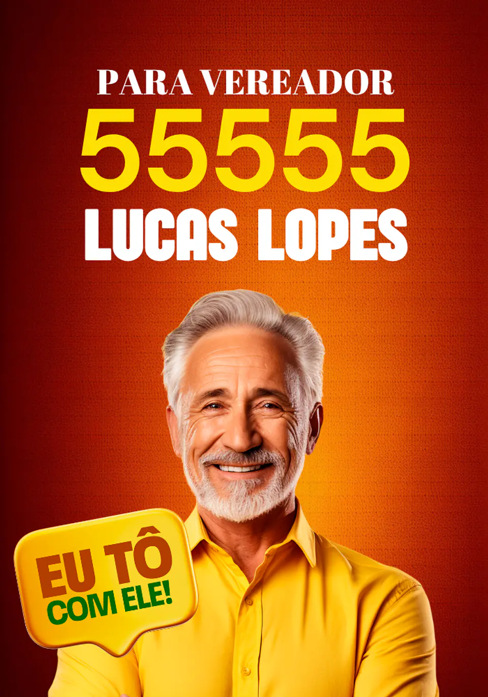 Santinho Político Popular Editável no Canva 2