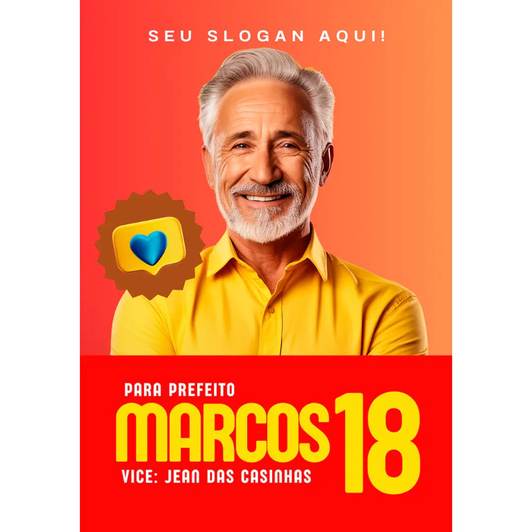 Santinho Político Clássico Editável no Canva 1