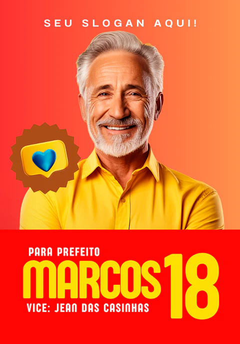 Santinho Político Clássico Editável no Canva