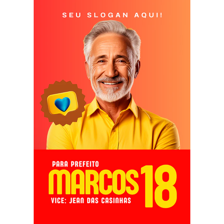 Santinho Político Clássico Editável no Canva 1