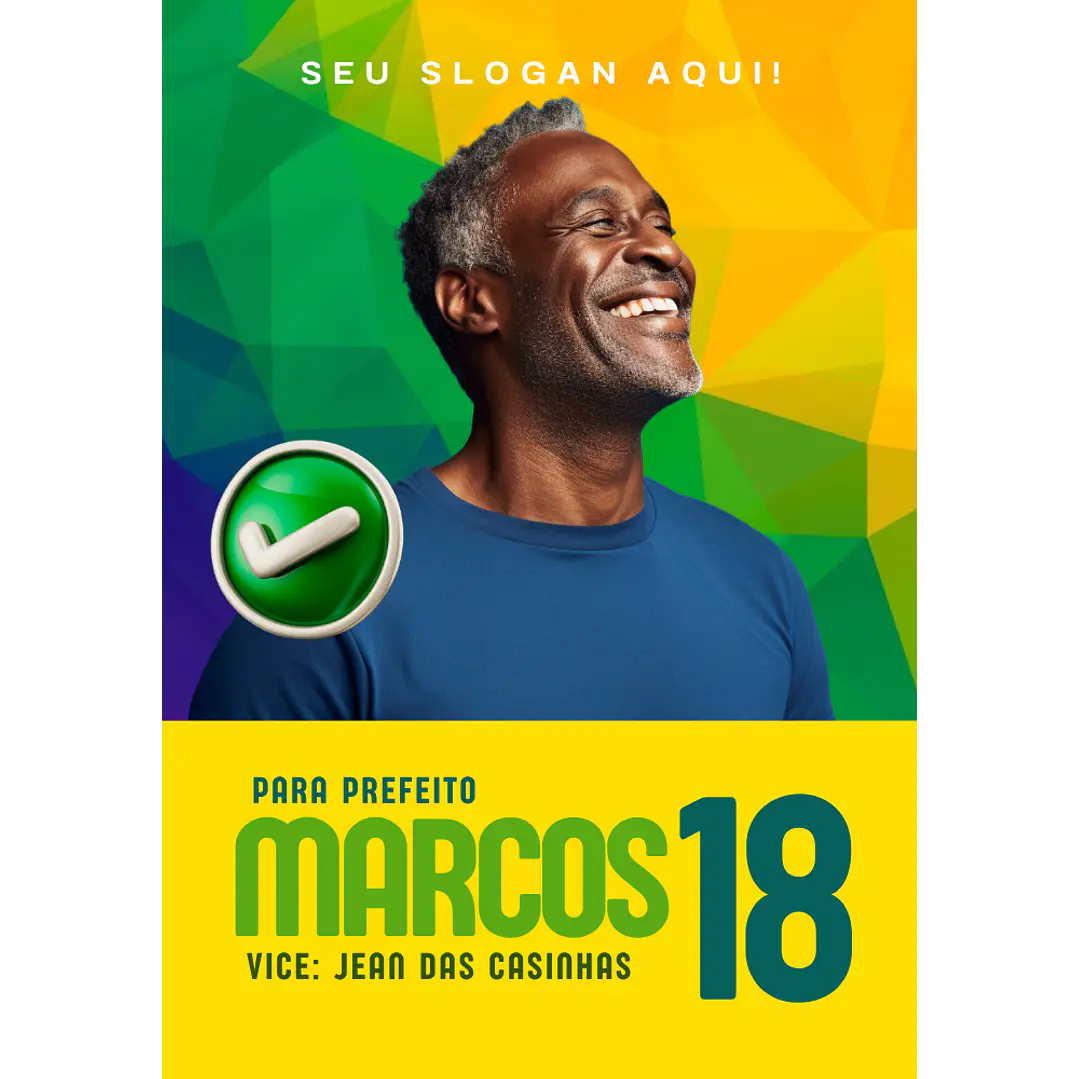 Santinho Político Clássico Editável no Canva 2