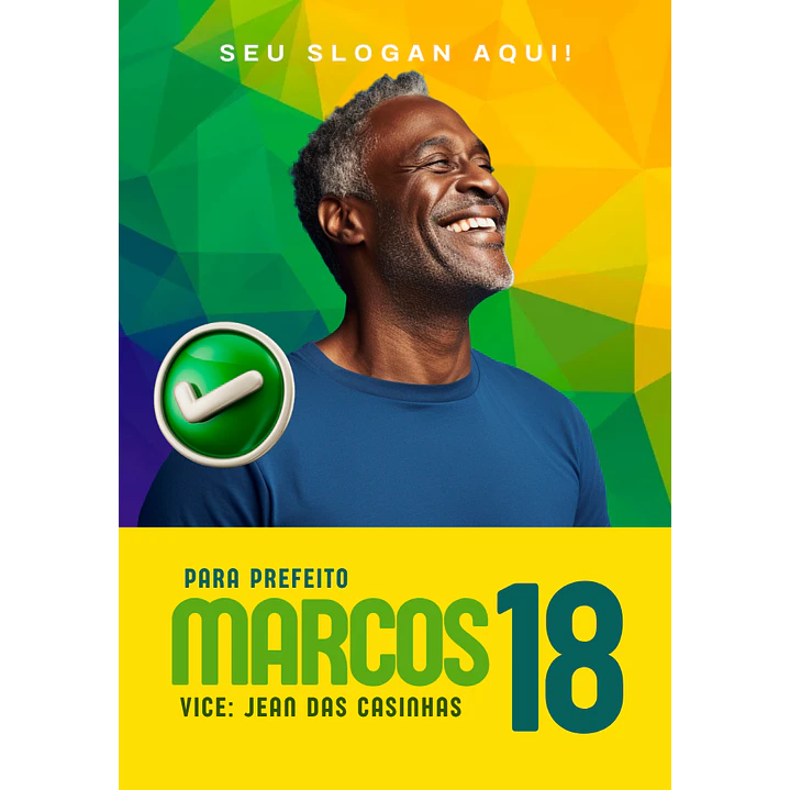 Santinho Político Clássico Editável no Canva 2