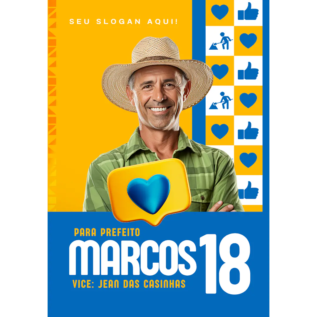 Santinho Político Clássico Editável no Canva 3