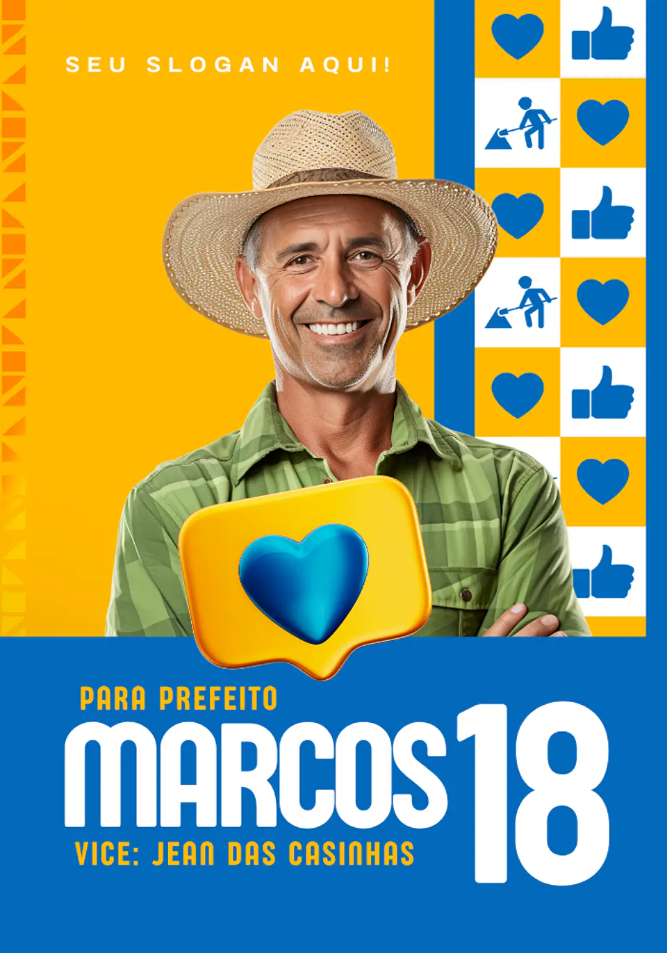 Santinho Político Clássico Editável no Canva 3