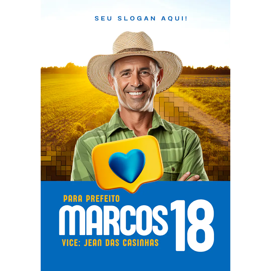 Santinho Político Clássico Editável no Canva 4