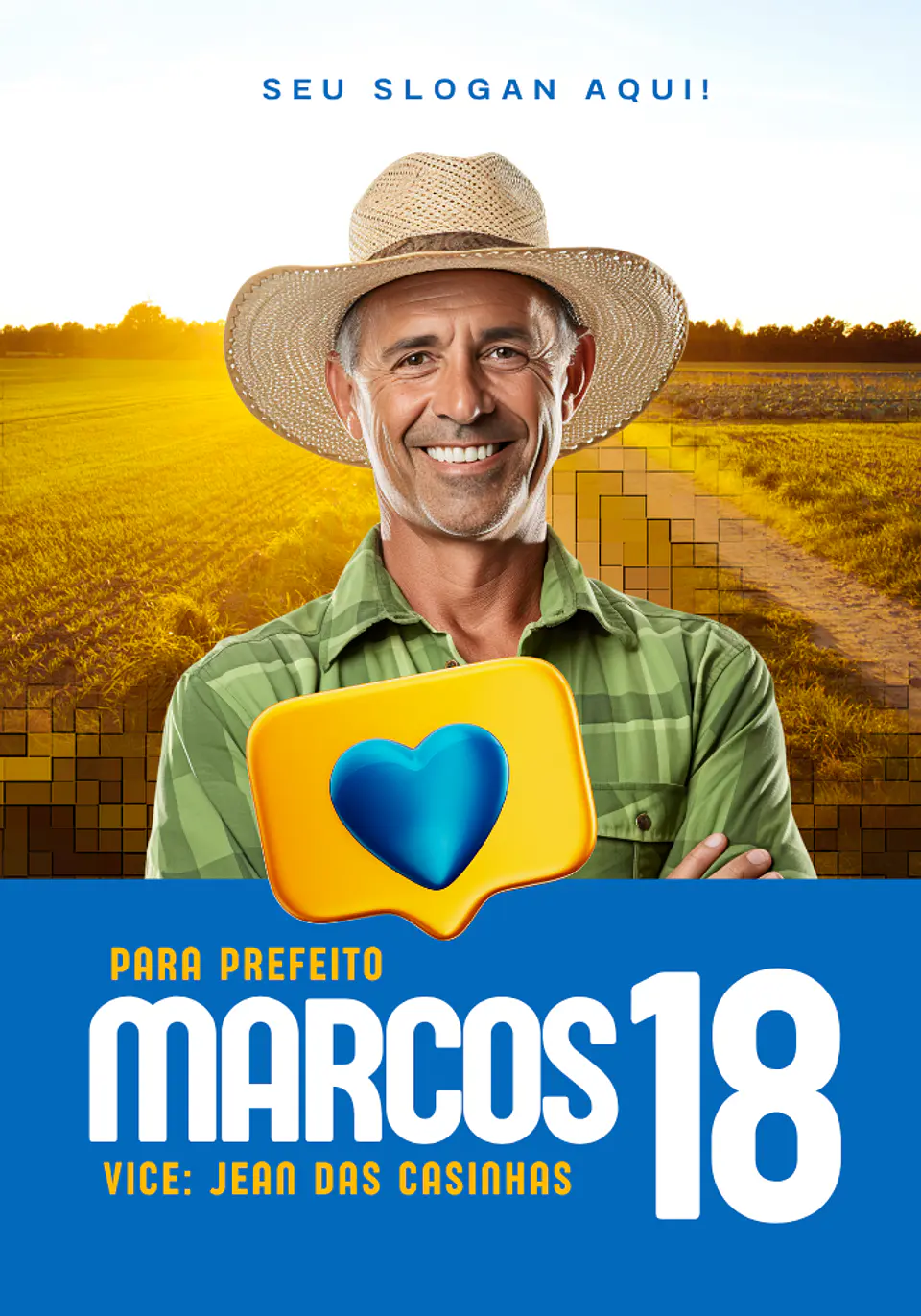 Santinho Político Clássico Editável no Canva 4