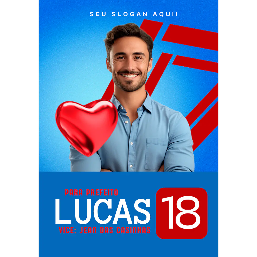 Santinho Político Clássico Editável no Canva 5