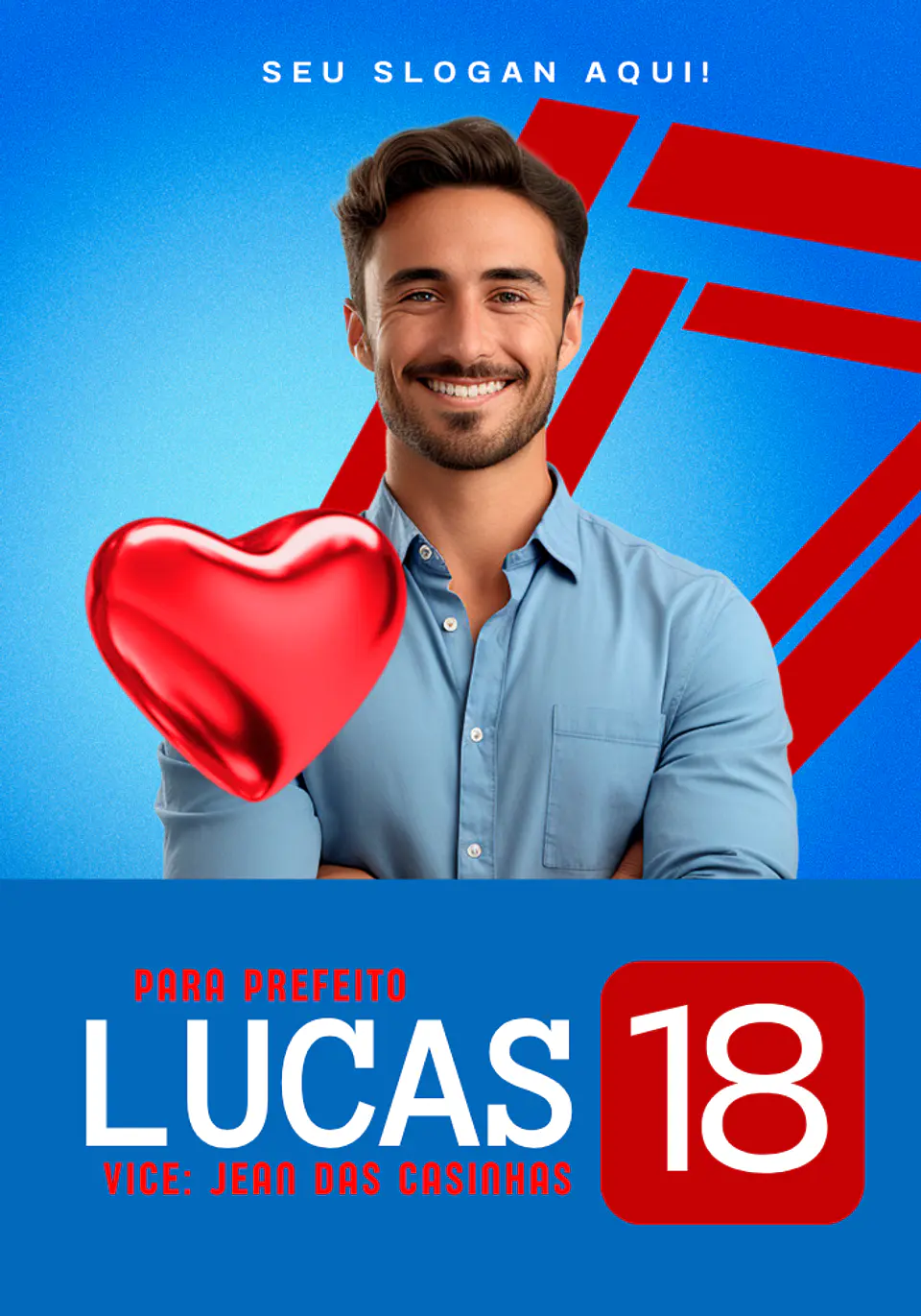 Santinho Político Clássico Editável no Canva 5