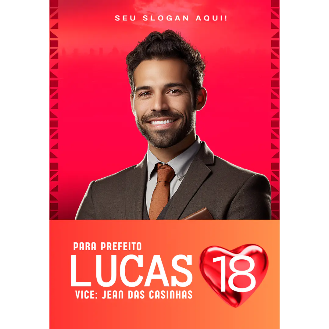 Santinho Político Clássico Editável no Canva 6