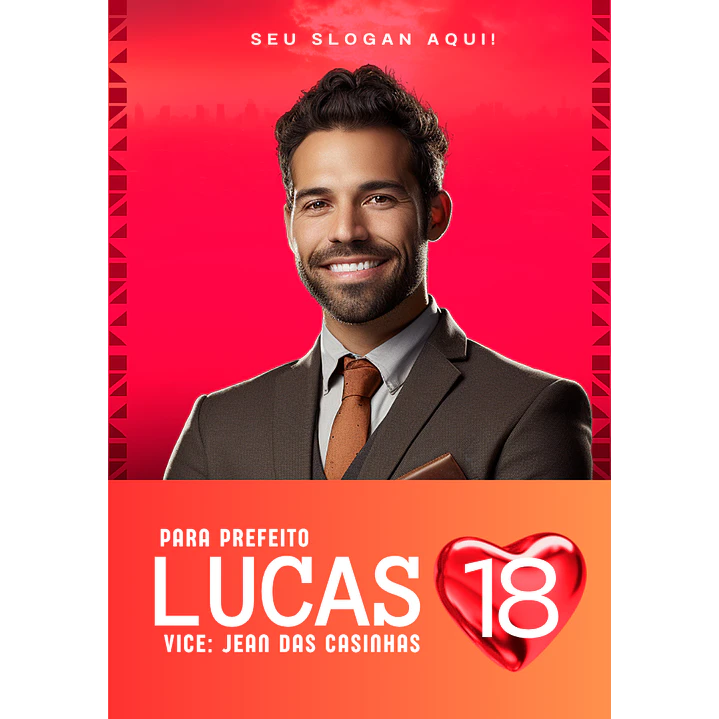 Santinho Político Clássico Editável no Canva 6