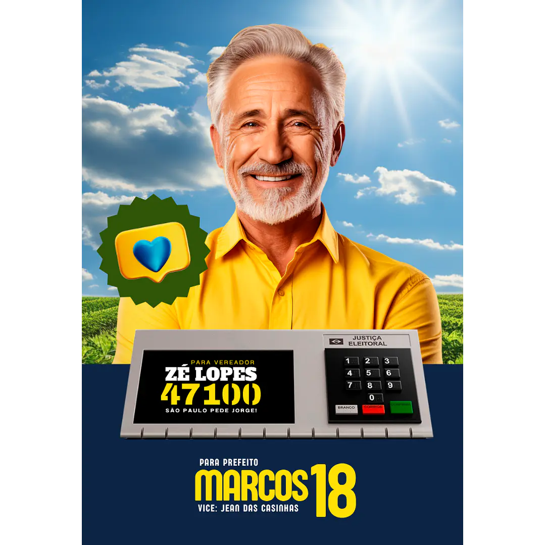 Santinho Político Clássico Editável no Canva 10
