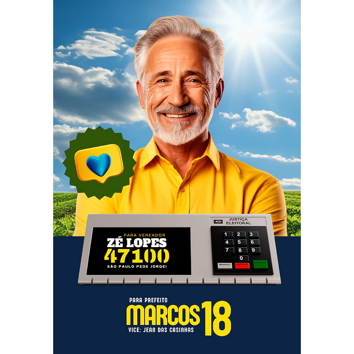 Santinho Político Clássico Editável no Canva 10