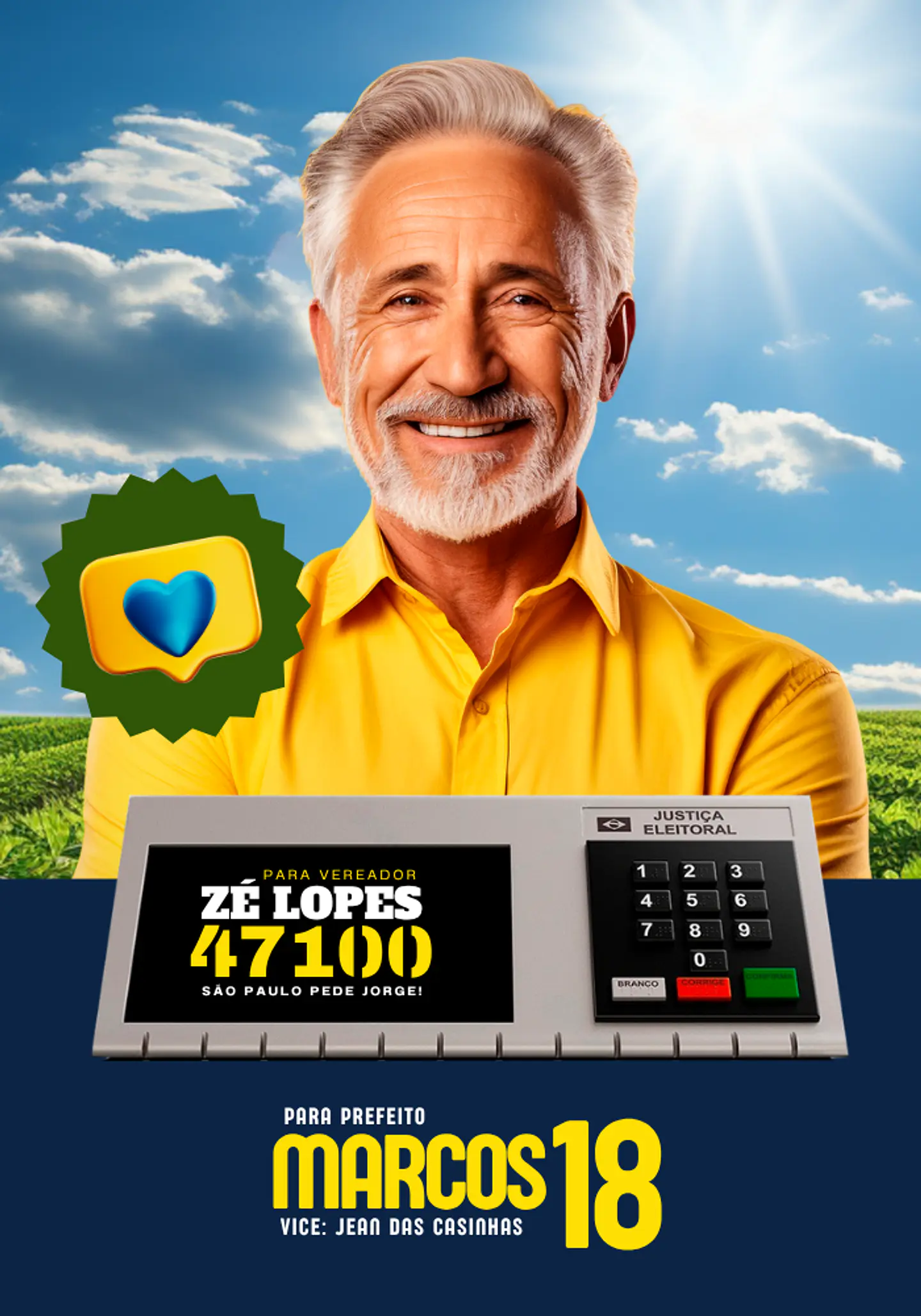 Santinho Político Clássico Editável no Canva 10