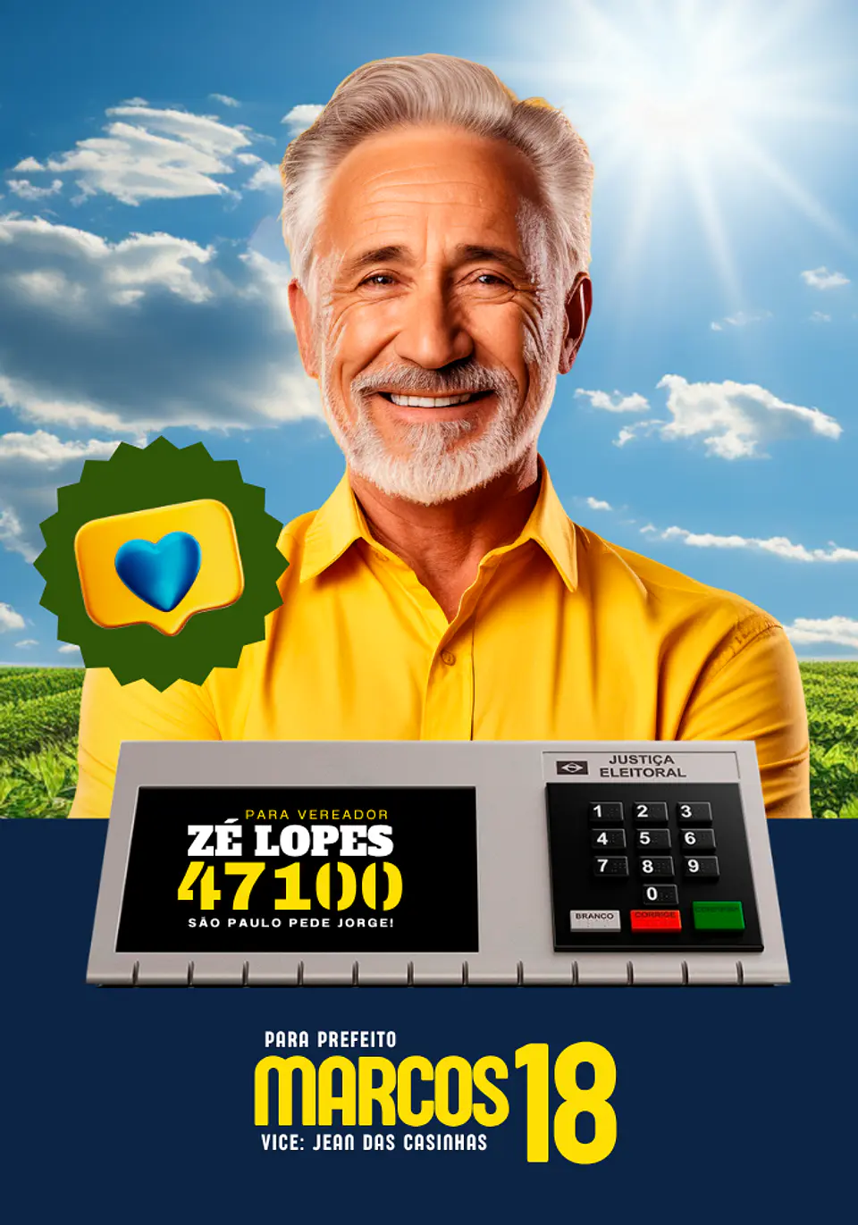 Santinho Político Clássico Editável no Canva 10