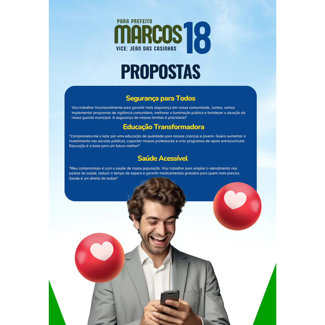 Santinho Político Criativo Editável no Canva | Modelo Eleitoral 4