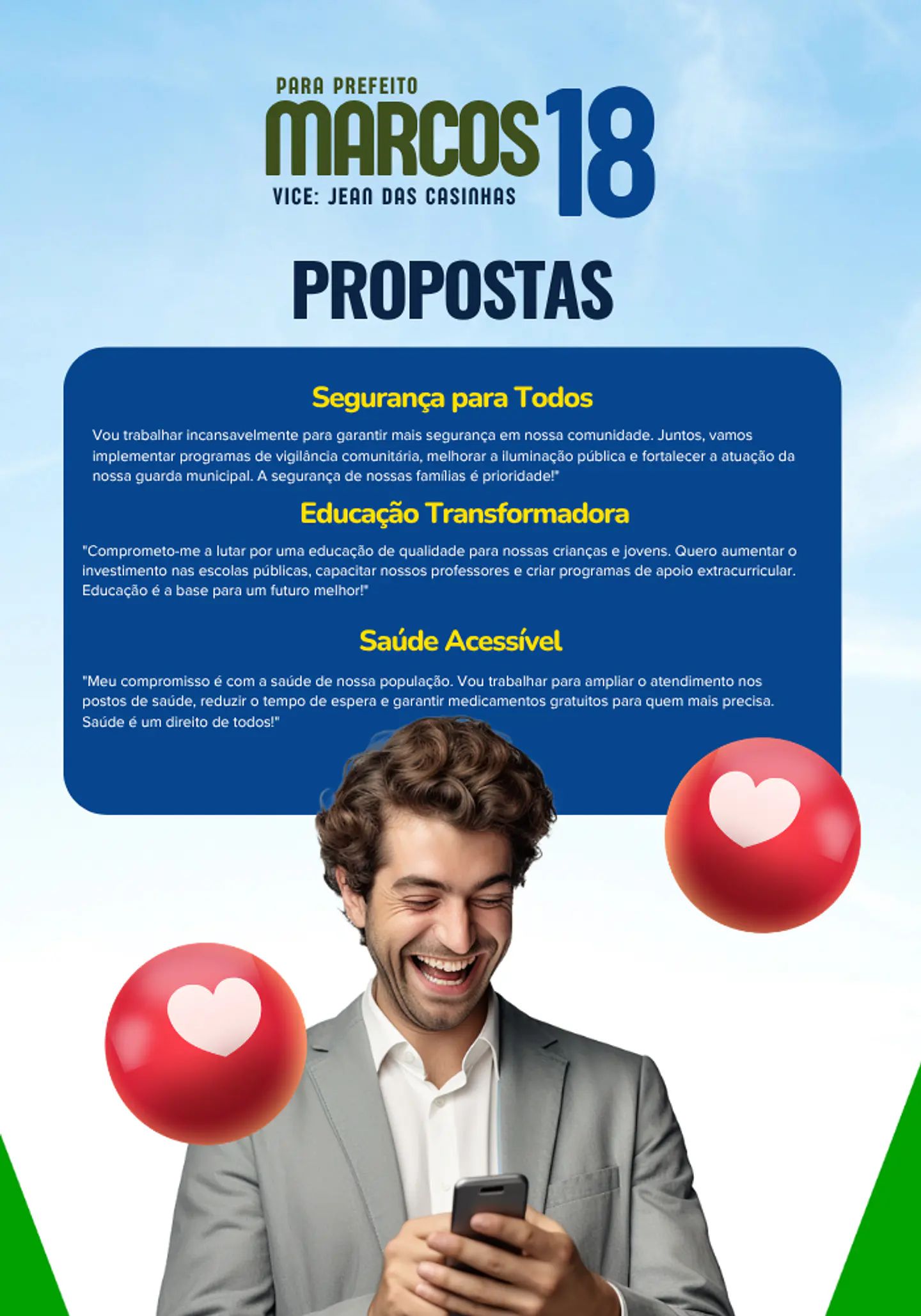 Santinho Político Criativo Editável no Canva | Modelo Eleitoral 4