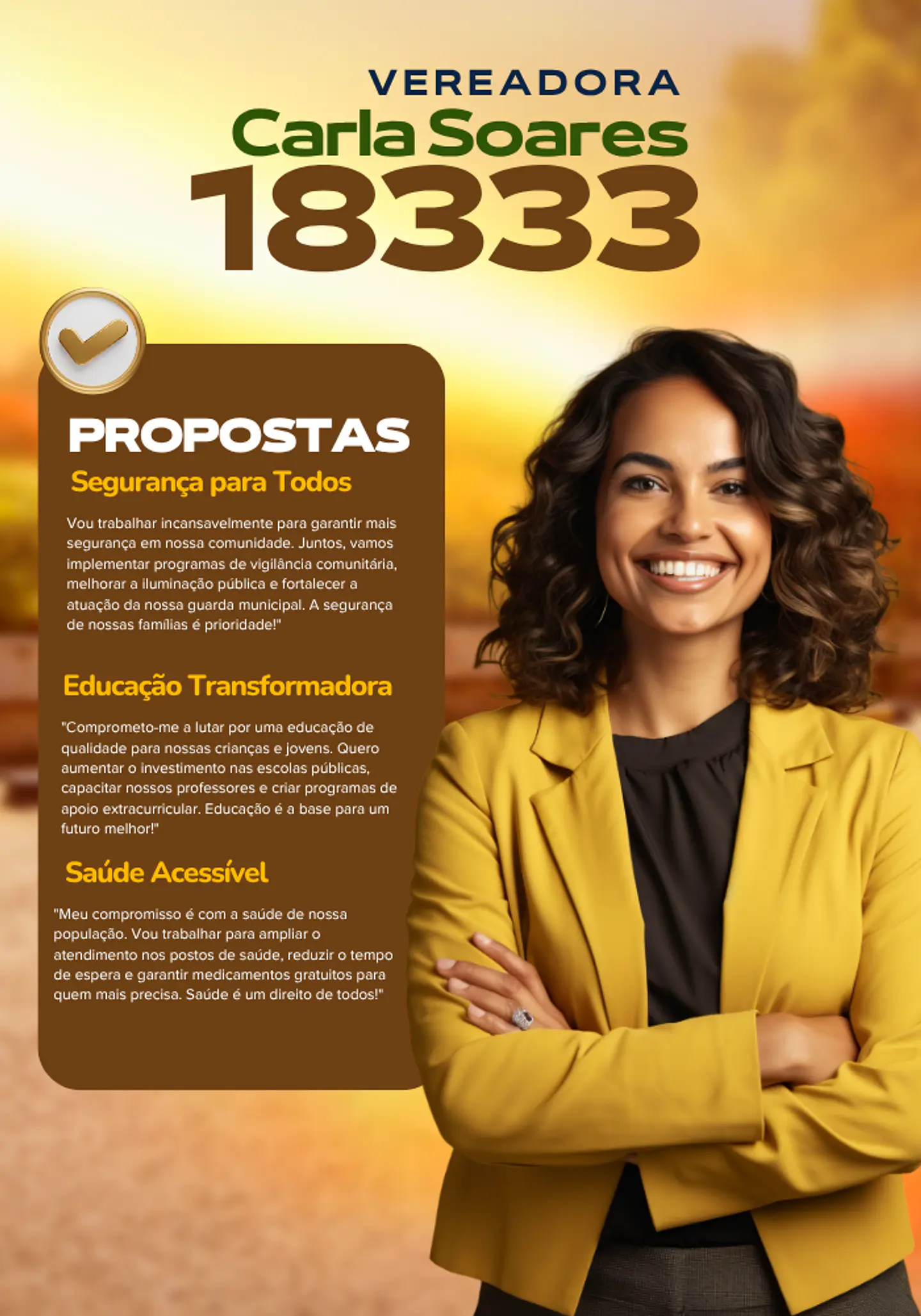 Santinho Político Criativo Editável no Canva | Modelo Eleitoral 5