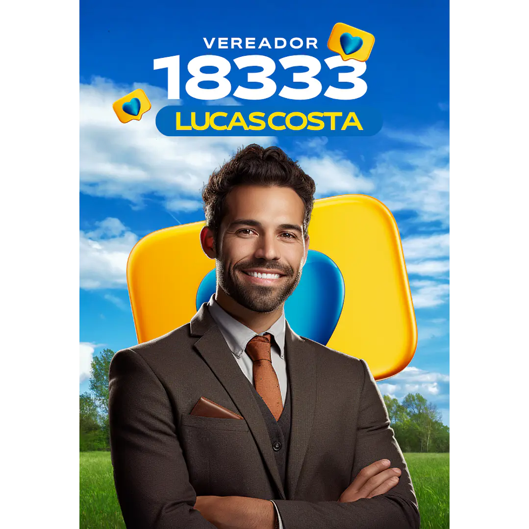 Santinho Político com Foto Grande Editável no Canva 2