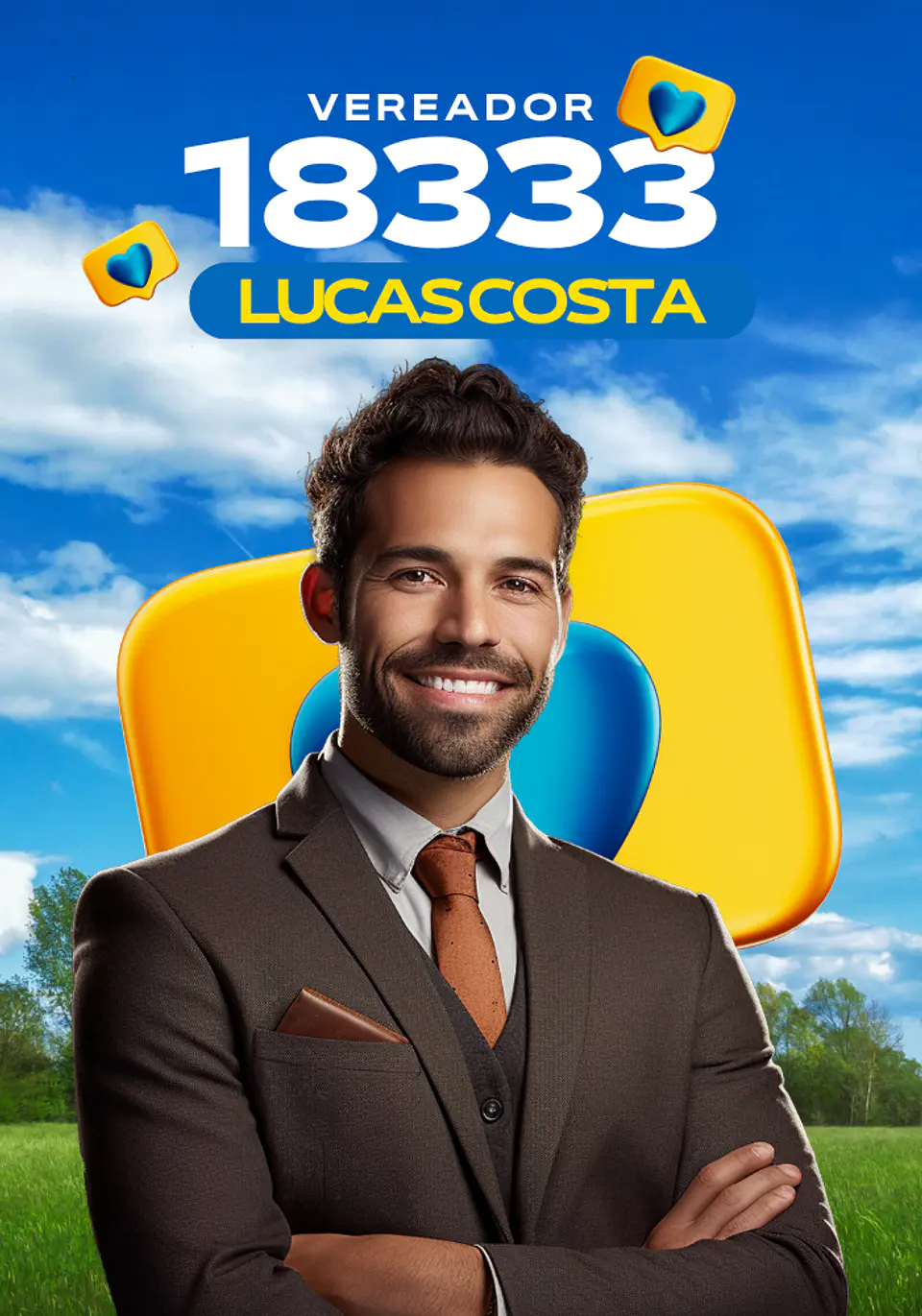 Santinho Político com Foto Grande Editável no Canva 2