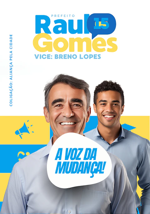 Santinho Político Frente e Verso Editável no Canva