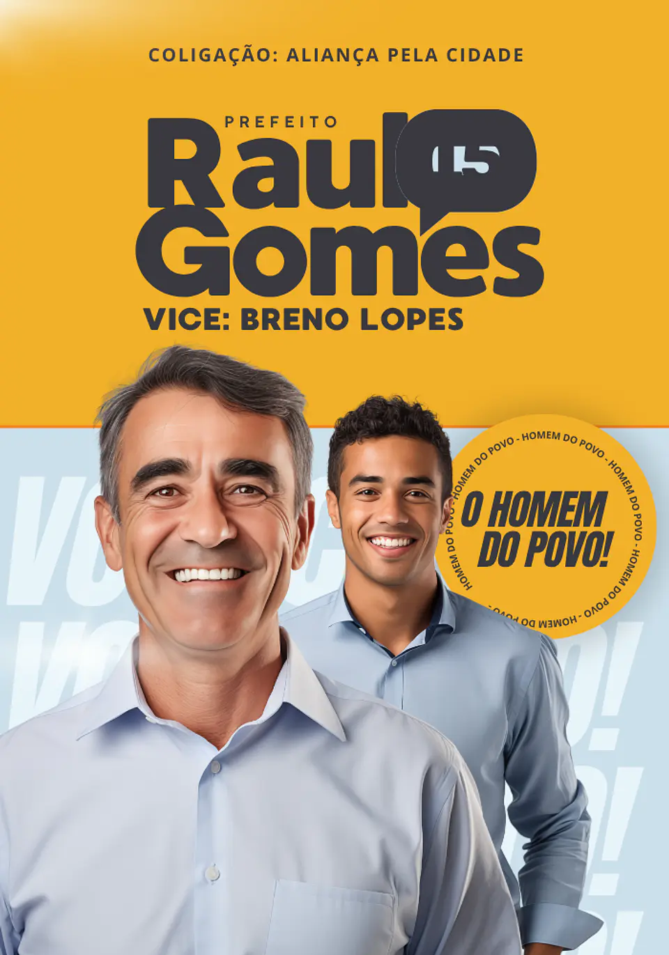 Santinho Político Dupla Foto Editável no Canva 1