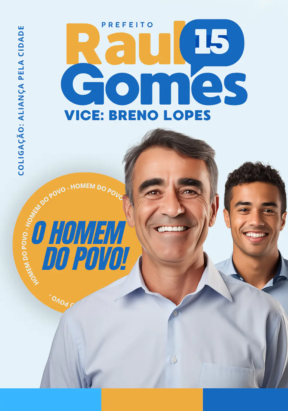 Santinho Político Dupla Foto Editável no Canva 2