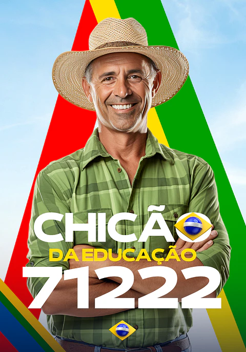 Santinho Político Horizontal Editável no Canva | Modelo Eleitoral