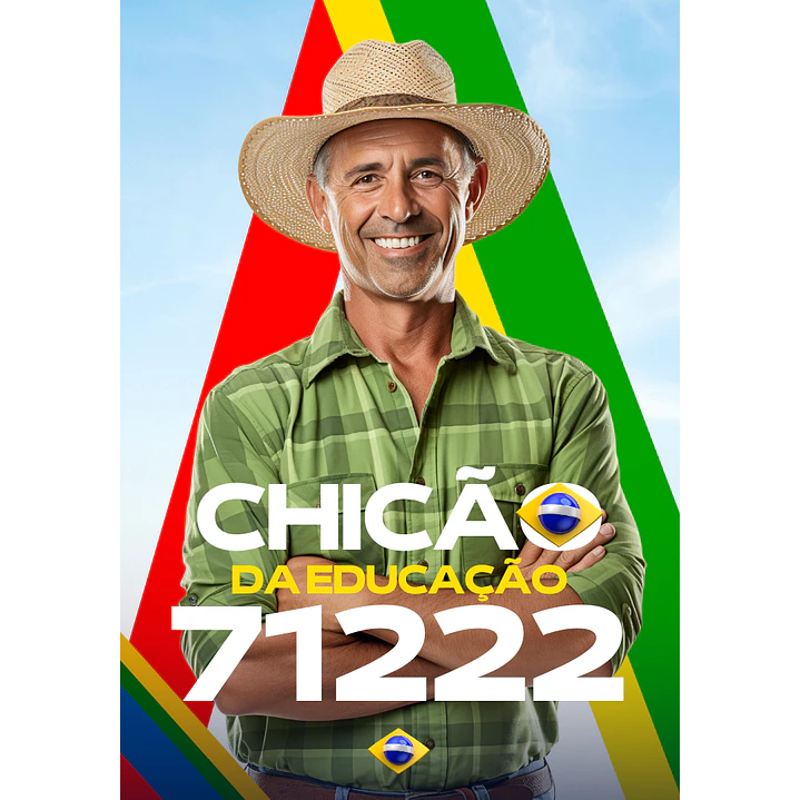 Santinho Político Horizontal Editável no Canva | Modelo Eleitoral 1