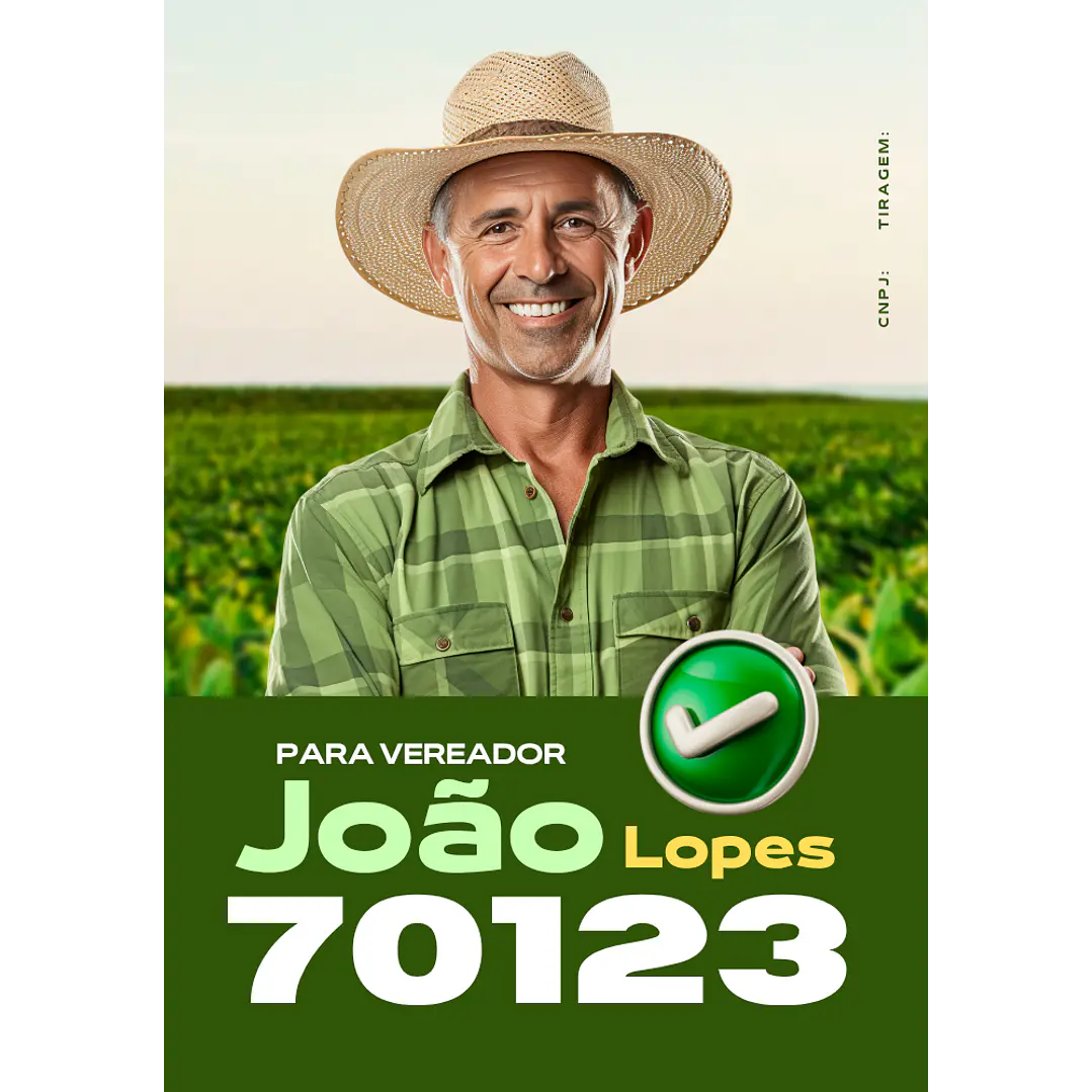 Santinho Político Horizontal Editável no Canva | Modelo Eleitoral 2