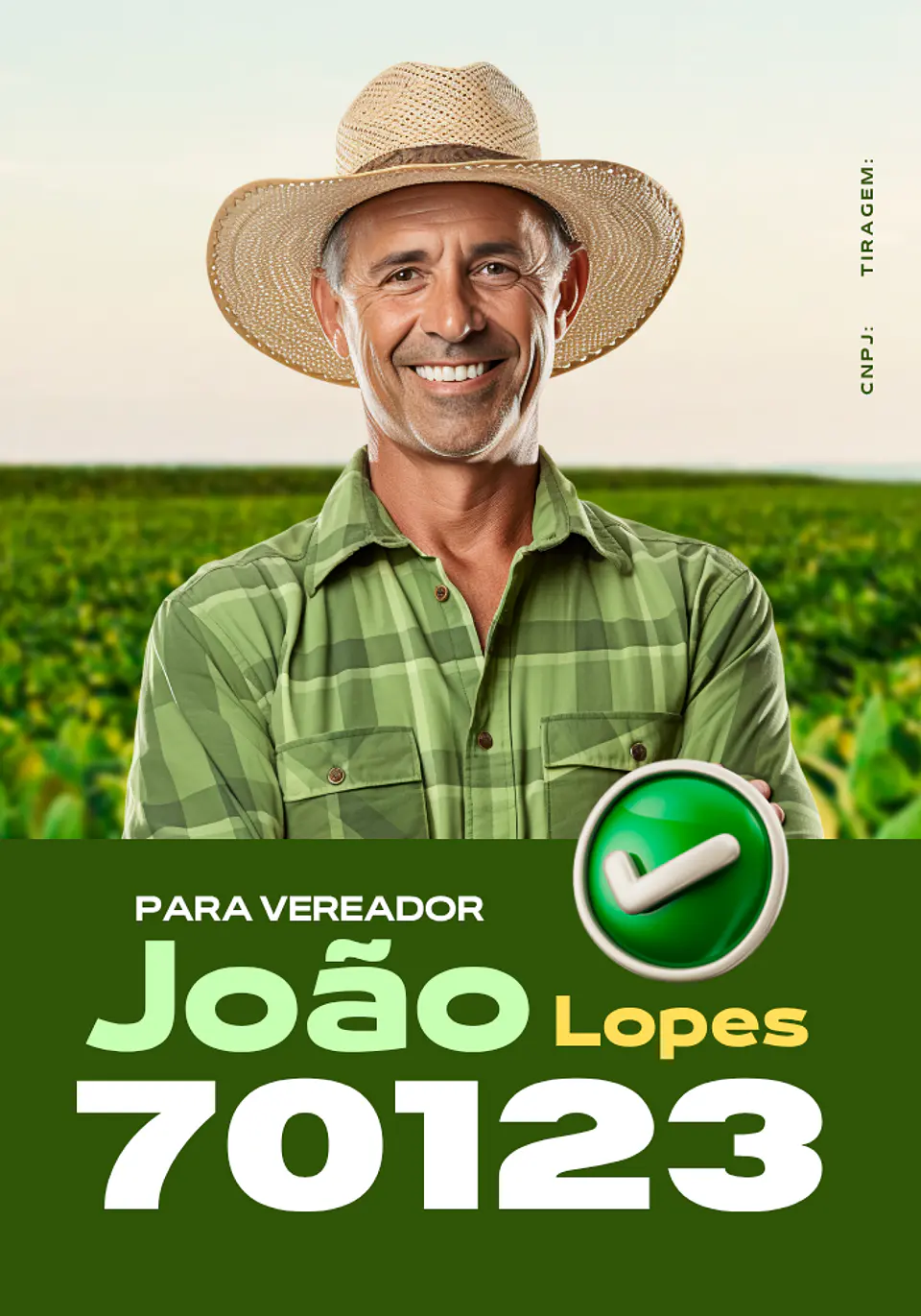 Santinho Político Horizontal Editável no Canva | Modelo Eleitoral 2