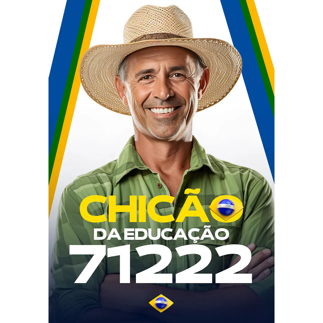 Santinho Político Horizontal Editável no Canva | Modelo Eleitoral 4