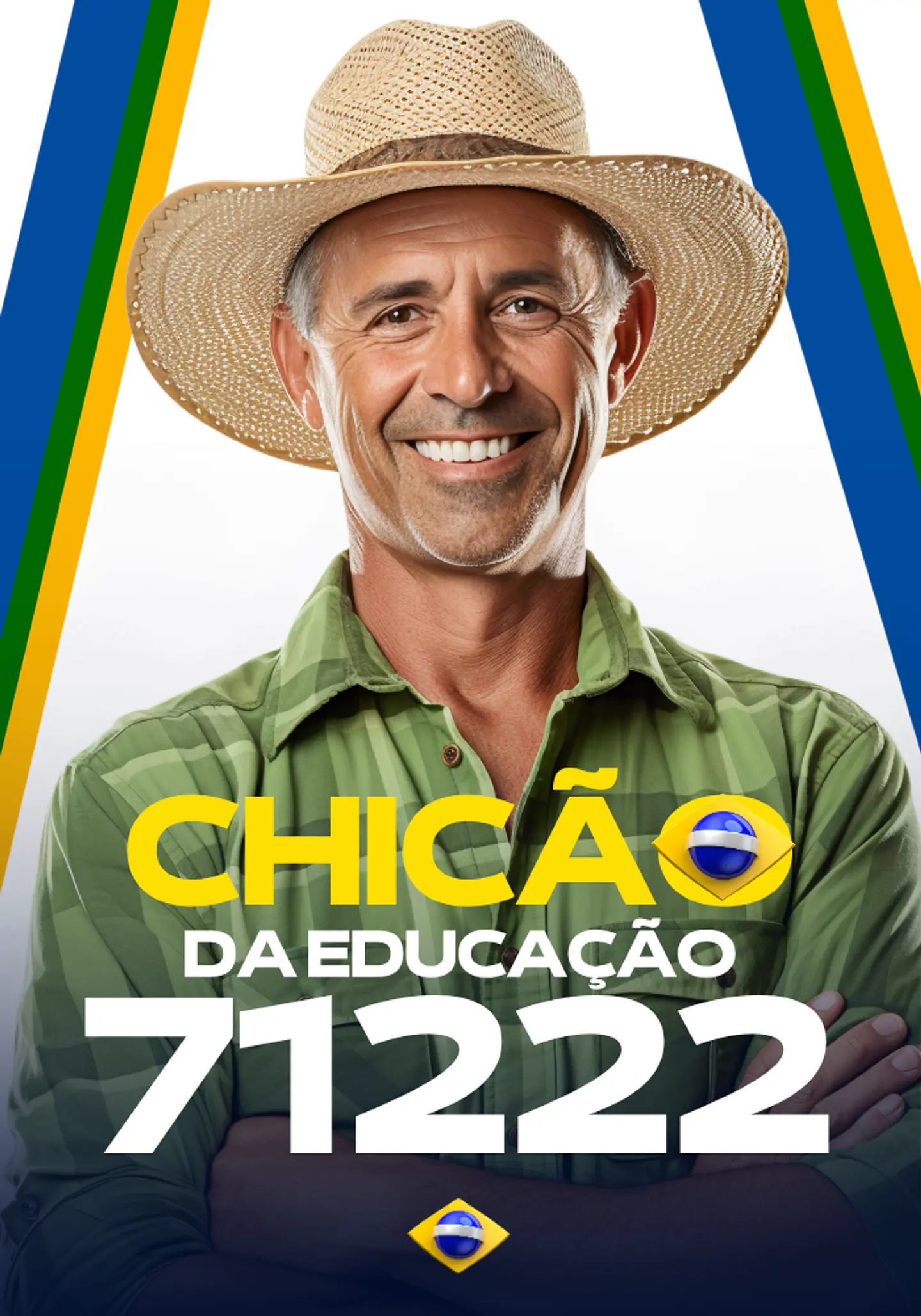 Santinho Político Horizontal Editável no Canva | Modelo Eleitoral 4