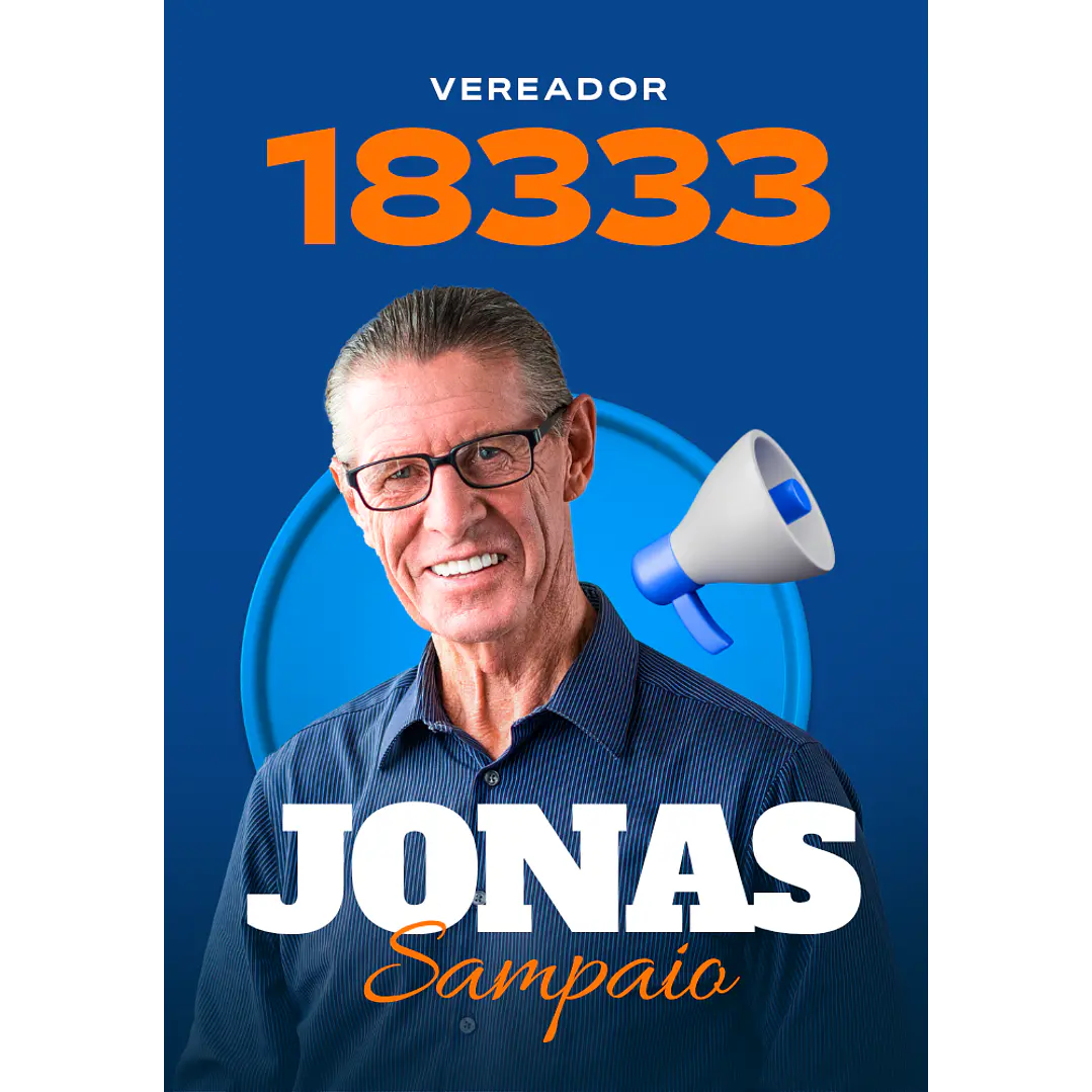 Santinho Político Vertical Editável no Canva 1