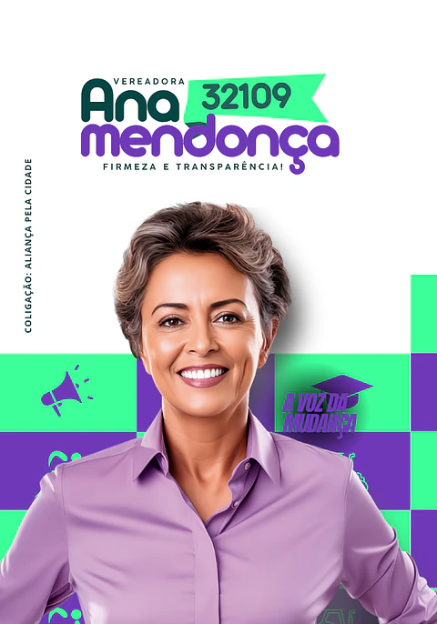 Santinho para Campanha Eleitoral Editável no Canva