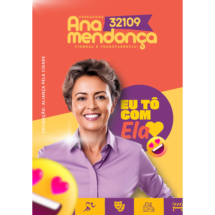 Santinho para Campanha Eleitoral Editável no Canva 2