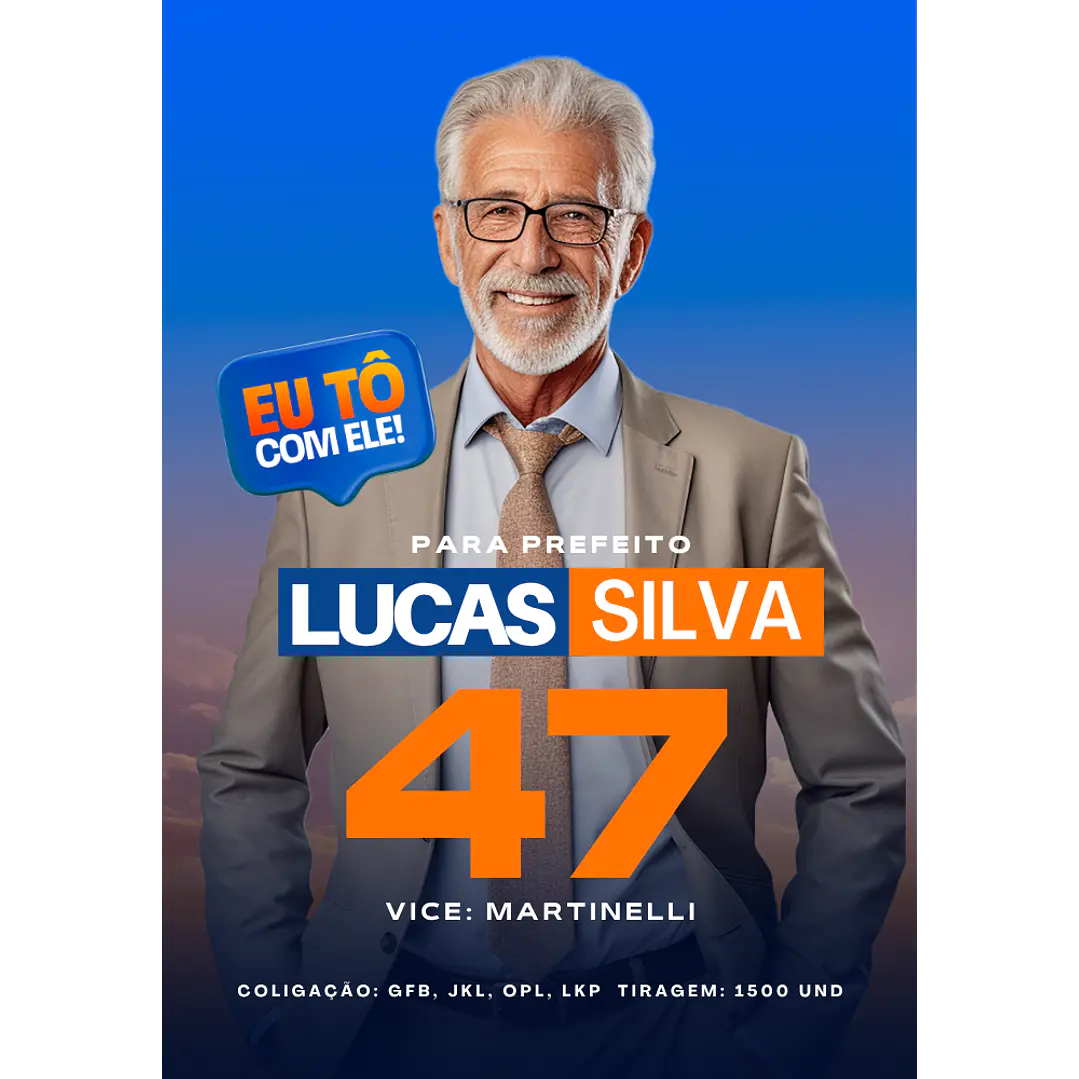 Santinho para Deputado Estadual Editável no Canva 1