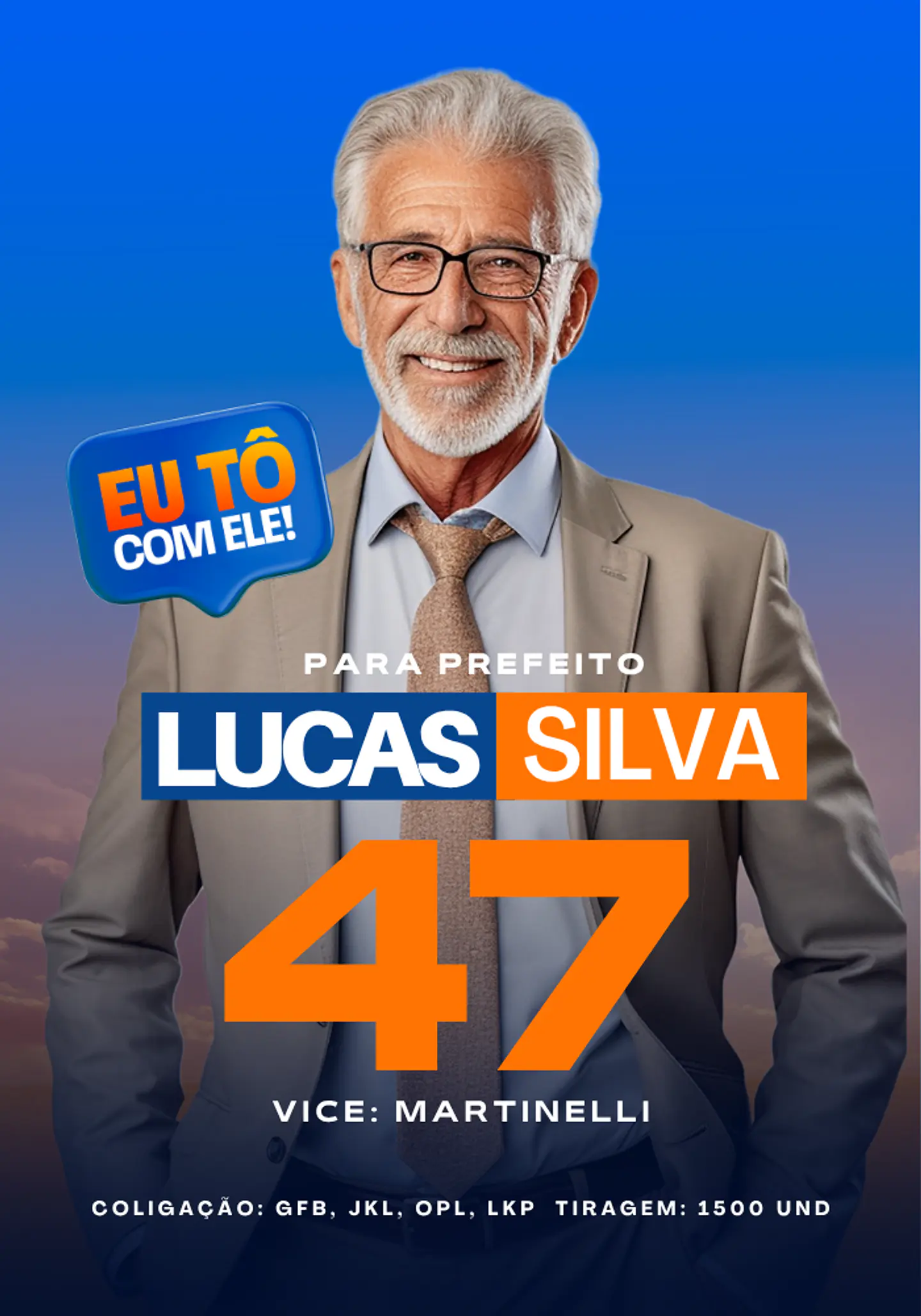 Santinho para Deputado Estadual Editável no Canva 1