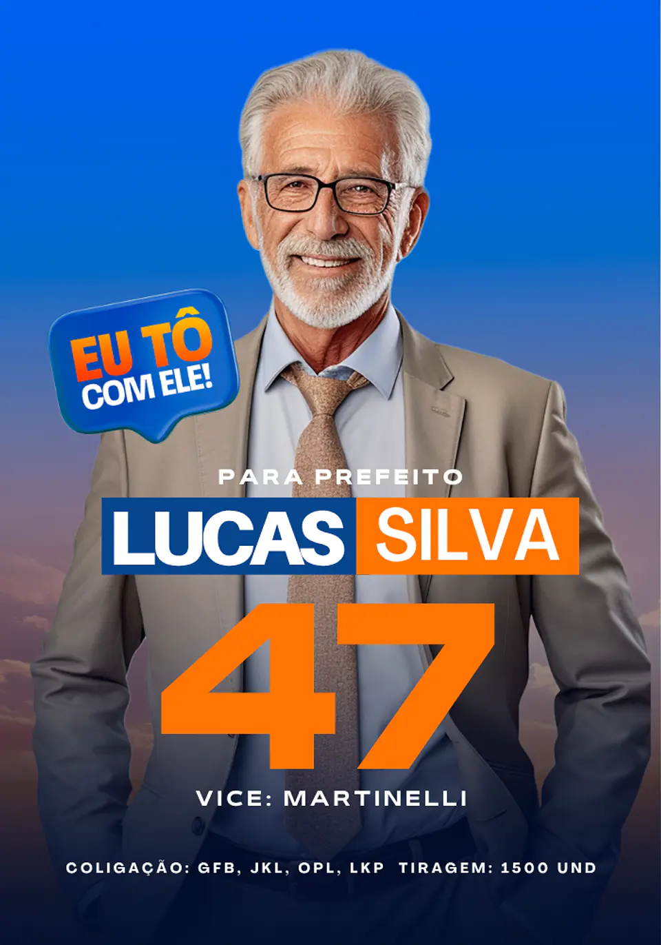 Santinho para Deputado Estadual Editável no Canva 1