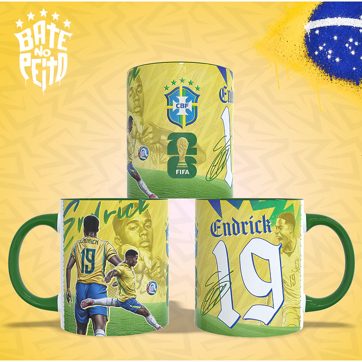 3 Artes para Caneca Endrick Copa Brasil Arquivo em Jpg 2