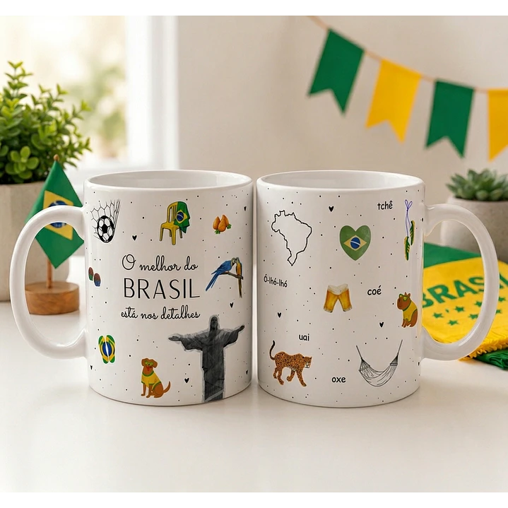 7 Artes para Caneca Brasil Copa do Mundo Arquivo Editável  1