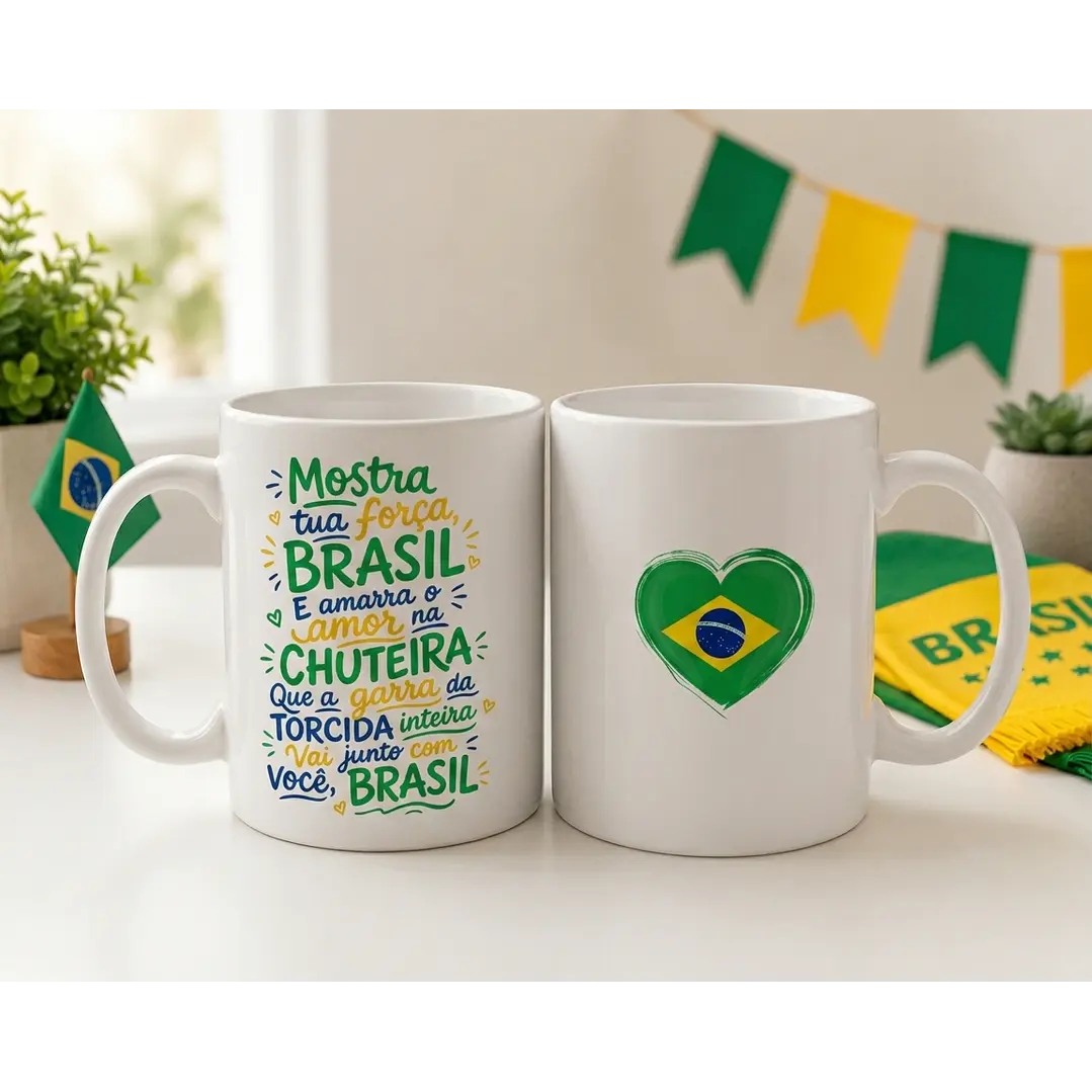 7 Artes para Caneca Brasil Copa do Mundo Arquivo Editável  6