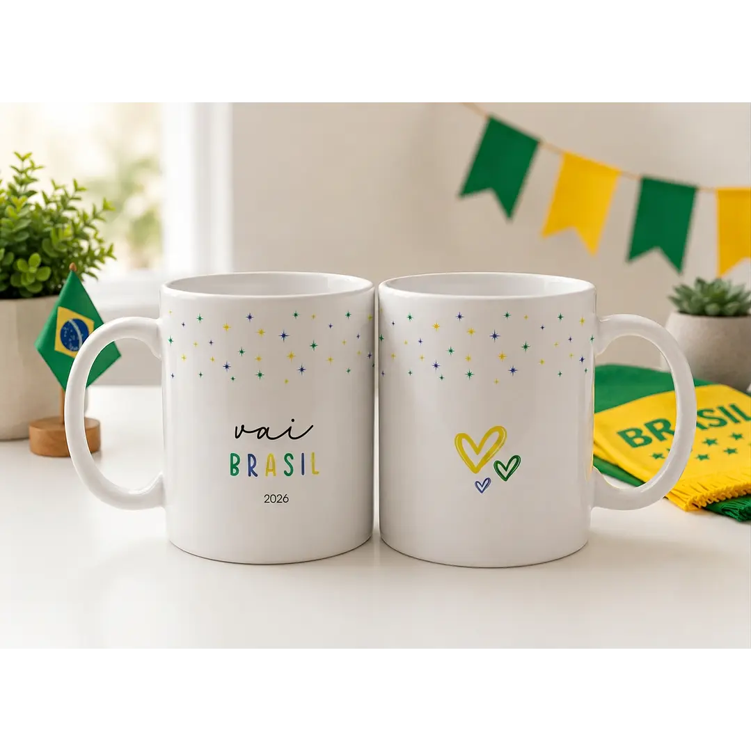 7 Artes para Caneca Brasil Copa do Mundo Arquivo Editável  8